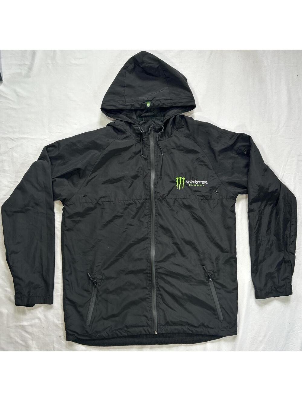 Monster Energy Men's Black and Green Jacket